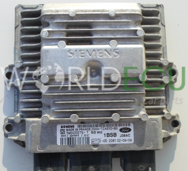 ECU Engine control unit FORD FIESTA 1.4 TDCI SIEMENS 5WS40027GT, 5WS40027GT, 2S6A12A650BG