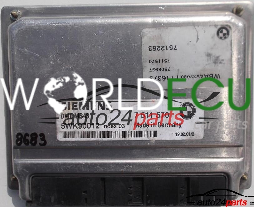 Calculateur Boîte Auto BMW E46 330D 184ch - Référence 7521759, Siemens 5WK33503, Pièce D'origine