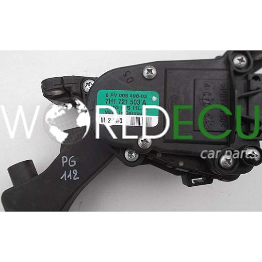 ACCELERATOR PEDAL ELECTRIC THROTTLE VW VOLKSWAGEN POLO 7H1 721 503 A, 7H1721503A, 6 PV 008 496-03, 6PV00849603