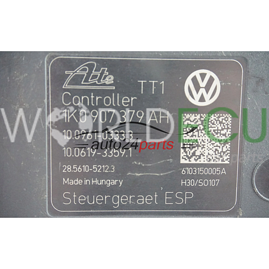 RENOVATED Abs Pump Module  AUDI VW SEAT SKODA 1K0614517BG, 25.0212-1540.4, 25021215404, 1K0907379AH