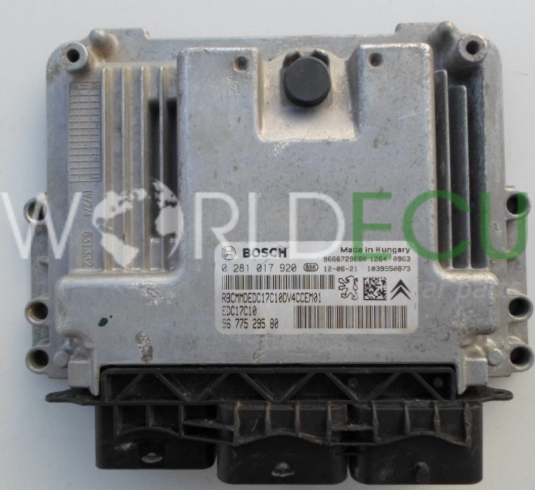 Calculateur Moteur (ECU) Peugeot Citroën 1.4L E-HDI - Réf. 0281017920, 9677529580, Occasion, Kilométrage 75-100k Km