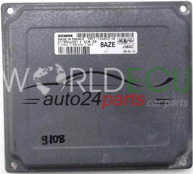 ECU Engine control unit FORD FOCUS 1.6 16V, SIEMENS S118944001 F