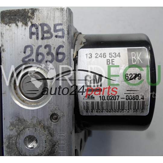 POMPE HYDRAULIQUE ET CALCULATEUR d'ABS OPEL ASTRA H 13246534 BE, 13246534BE, 10.0207-0080.4, 10020700804, 10.0970-0513.3, 10097005133