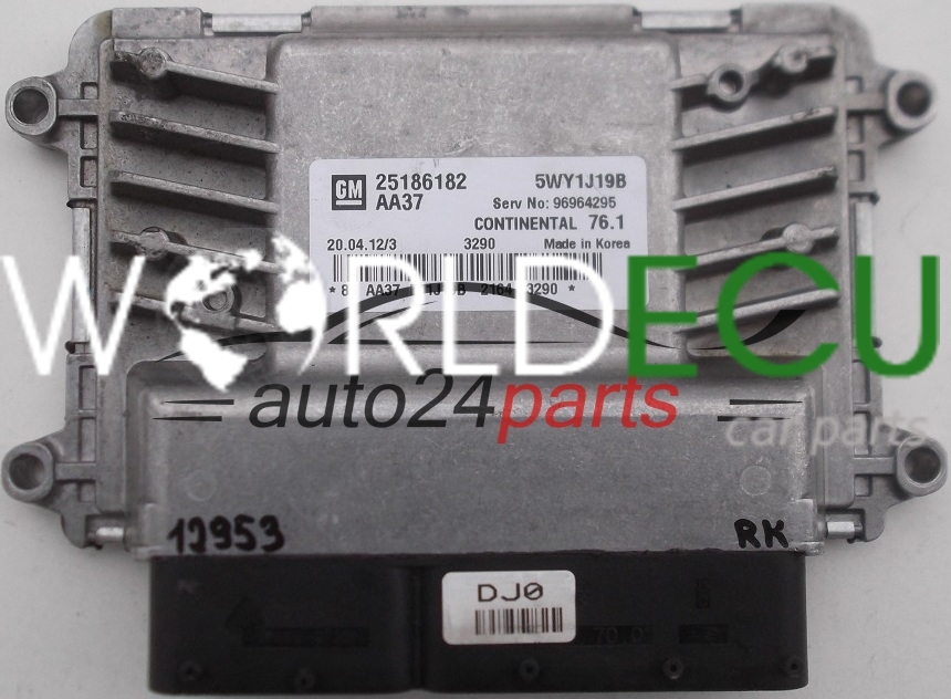 ECU ENGINE CONTROLLER CHEVROLET CRUZE GM 25186182 AA37