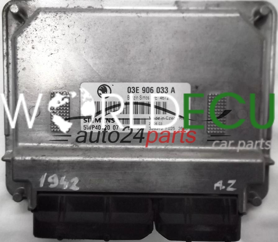 ECU CENTRALITA DE MOTOR SKODA FABIA 1.2 AZQ 03E906033A, 03E 906 033 A ...