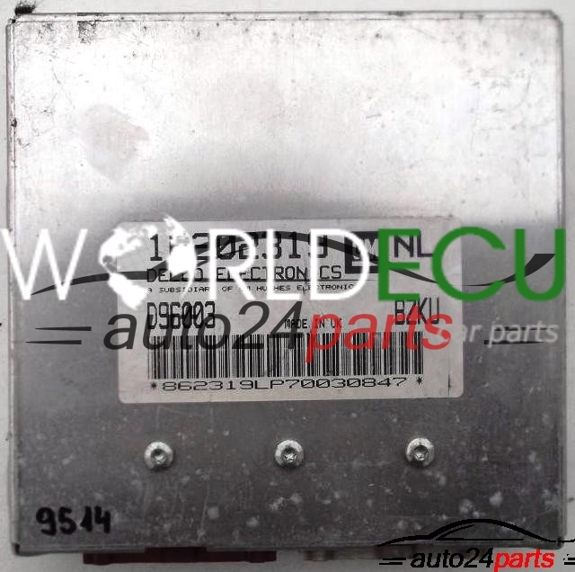 CALCULATEUR MOTEUR OPEL VECTRA B 1.6, DELCO 16202319 NL, 16202319NL ...