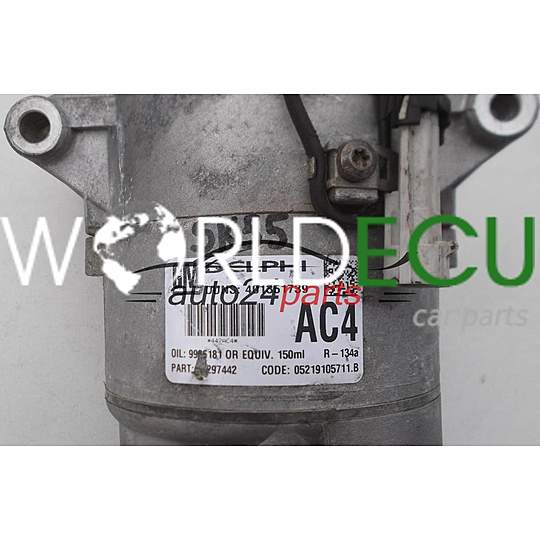 Compressore aria condizionata A/C climatizzatore OPEL ASTRA H MERIVA ZAFIRA B 1.6 Z16XE1 Z16XER GM 13297442 AC4, 9986181, DELPHI 401351739