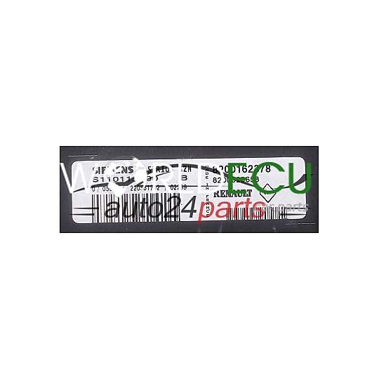ECU ENGINE CONTROLLER RENAULT CLIO 1.2 SIEMENS S110115000 B, S110115000B, 8200162378, 8200029658