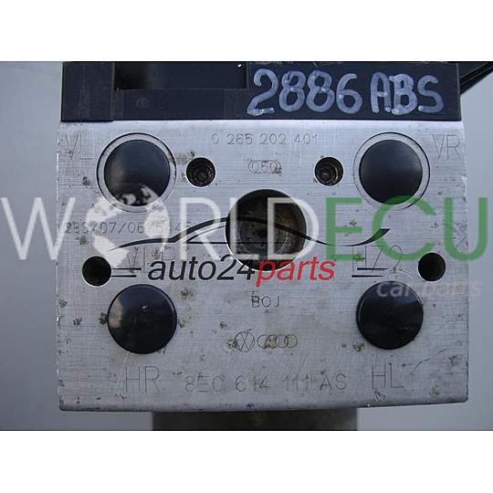 Abs Pump Module AUDI 8E0 614 111 AS, 8E0614111AS, 0 265 202 401, 0265202401