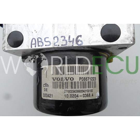 ABS PUMP VOLVO S60 V70 P08671233, ATE 10.0204-0368.4, 10020403684, 8671224, 10.0925-0403.3, 10092504033, 5WK8 4002, 5WK84002