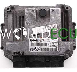 CALCULATEUR MOTEUR PEUGEOT 206 1.4 HDI BOSCH 0 281 010 707, 0281010707, 96 477 857 80, 9647785780, 9647158380, EDC16C3 82, 1039S00146