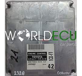 ECU ENGINE CONTROLLER TOYOTA AVENSIS 2.0 D4D 1CD-FT 89661-05420 8966105420 MB175800-5034 MB1758005034