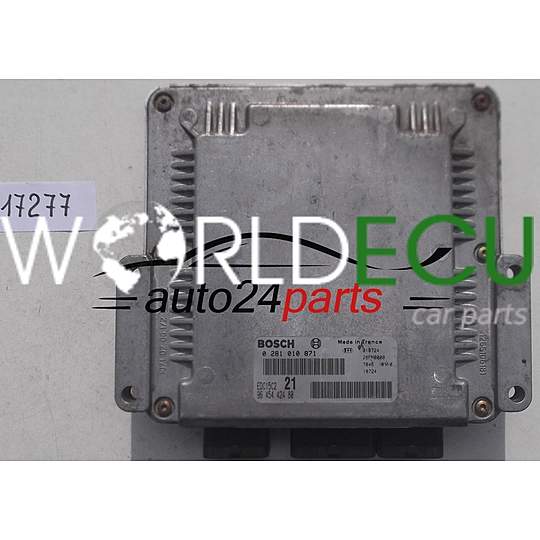 ECU ENGINE CONTROLLER CITROEN XSARA 2.0 HDI BOSCH 0 281 010 871, 0281010871, 96 454 424 80, 9645442480, EDC15C2 21