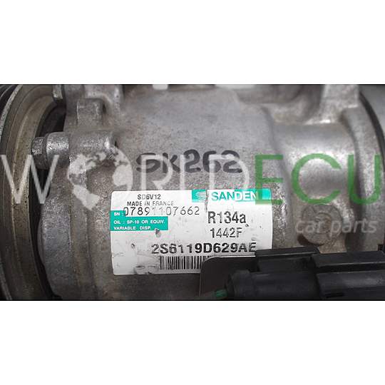 COMPRESSOR AIR CONDITIONING CON AIR CONDITIONING PUMP FORD FIESTA 1.4 TDCI SANDEN SD6V12, 2S6119D629AE