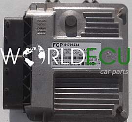 CENTRALINA MOTORE FIAT GRANDE PUNTO IDEA 1.3 SDE MAGNETI MARELLI MJD 6F3.PB, MJD6F3PB, FGP 51796242, 71600.115.03, 7160011503