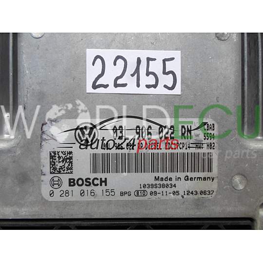 Centralina motore VW VOLKSWAGEN TIGUAN BOSCH 0 281 016 155, 0281016155, 03L 906 022 RN, 03L906022RN, EDC17CP14