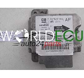 ECU AIRBAG OPEL ASTRA G ZAFIRA A 90520841 AF, 90 520 841 AF, 9117205, 6237758, 62 37 758, SIEMENS 1923594 5WK4168 , 5WK4168