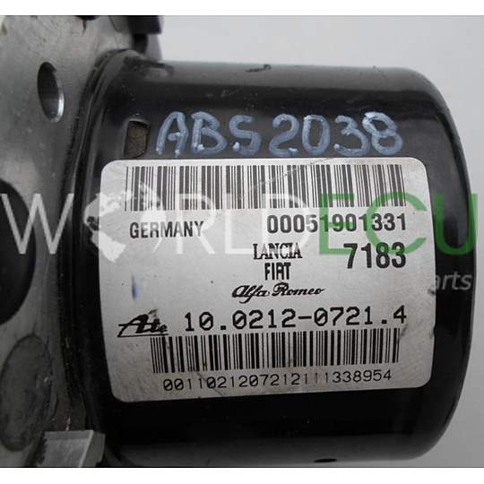 ABS POMPA CENTRALINA FIAT LANCIA ALFA ROMEO GULIETTA 00051901331, ATE 10.0212-0721.4, 10021207214, 10.0961-2808.3, 10096128083, 28.5610-4812.3, 28561048123