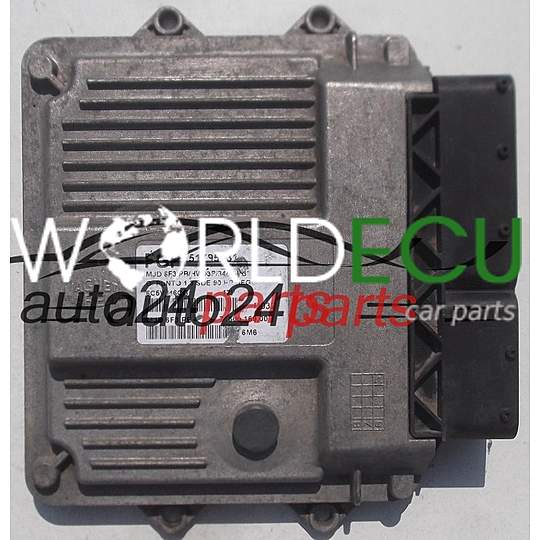 ECU ENGINE CONTROLLER FIAT GRANDE PUNTO 1.3 JTD MAGNETI MARELLI MJD 6F3.PB, MJD6F3PB, FPT 51795231, 71600.169.00, 7160016900