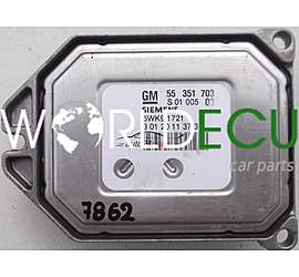 CENTRALINA MOTORE OPEL ZAFIRA, ASTRA II G 1.8 16V, 5WK9 1721, 5WK91721, 3 01 20 11 37 3, 3012011373, S 01005 03, S0100503, 55 351 703, 55351703