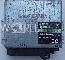 CENTRALINA MOTORE 2.0 C20NE OPEL  FRONTERA BOSCH 0261200540, 0 261 200 540, 91140246, 91 140 246 EC
