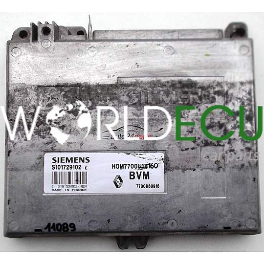 CALCULATEUR MOTEUR RENAULT CLIO 1.2, SIEMENS S101729102 E, S101729102E, HOM7700854160, 7700860916