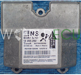 Centralina airbag  OPEL ASTRA H 13203262 NS, 13 203 262 NS 327963935, 401555 A4  R2V5B13A9