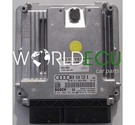 ECU ENGINE CONTROLLER AUDI A4 2.0 TFSI BOSCH 0 261 S02 362, 0261S02362, 8E0 910 115 Q, 8E0910115Q, 8E0907115D, 8E0910115QX, 0 986 264 485, 0986264485, MED9.1