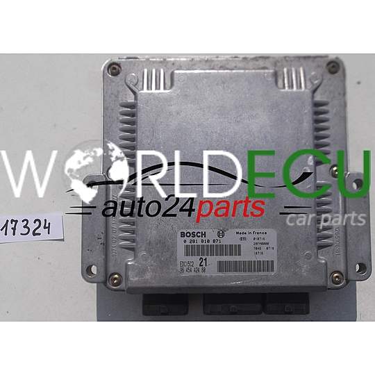 ECU ENGINE CONTROLLER CITROEN XSARA 2.0 HDI BOSCH 0 281 010 871, 0281010871, 96 454 424 80, 9645442480, EDC15C2 21