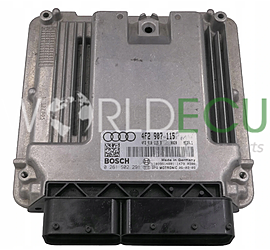 ECU ENGINE CONTROLLER AUDI A6 2.0 FSI 4F2907115, 4F2 907 115, 4F2901115B, 4F2 910 115 B, BOSCH 0261S02291, 0 261 S02 291, MED9.1 0010 1039S12077