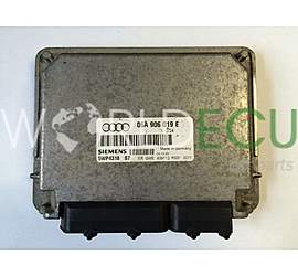 ECU ENGINE CONTROLLER AUDI A3 1.6 AKL 06A 906 019 E, 06A906019E, SIEMENS 5WP4318 07, 5WP431807
