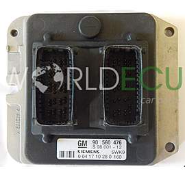 CENTRALINA MOTORE OPEL ASTRA ZAFIRA 1.8 X18XE1 2.0 X20XEV 90560476, 90 560 476, 9117394, 9 117 394, 91 17 394, 6237712, 62 37 712, SIEMENS 5WK9160, 5WK9 160
