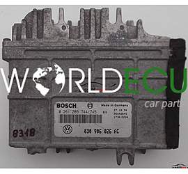 CENTRALINA MOTORE VW VOLKSWAGEN POLO 1.1 AEV BOSCH 0 261 203 744/745, 0261203744, 030 906 026 AC, 030906026AC
