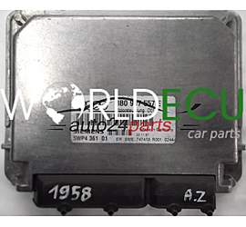 ECU ENGINE CONTROLLER AUDI A4 1.6 AHL 3B0907557E, 3B0 907 557 E, SIEMENS 5WP4361 01, 5WP4 361 01
