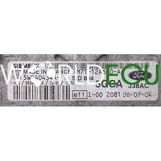MOTORSTEUERGERÄT ECU STEUERGERÄT FORD FUSION 1.4 TDCI SIEMENS 5WS40434A-T, 5WS40434AT, 7M71-12A650-AA, 7M7112A650AA, 5GCA, SID804