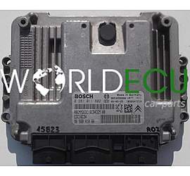 ECU ENGINE CONTROLLER CITROEN PEUGEOT 1.6 HDI BOSCH 0 281 011 802, 0281011802, 96 568 410 80, 9656841080