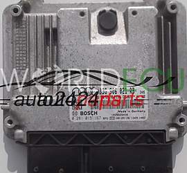 Centralina do motore AUDI A3 1.9 TDI BOSCH 0 281 015 167, 0281015167, 03G 906 021 RB, 03G906021RB, 03G906021AB, EDC16U34 - PLUG&PLAY