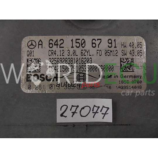 ECU Engine control unit MERCEDES BENZ 0281013385 A6421506791 CR4.12