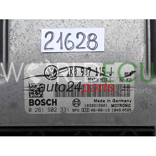 Centralina do motore VW VOLKSWAGEN GOLF 2.0 BOSCH 0 261 S02 331, 0261S02331, 1K0 907 115 J, 1K0907115J