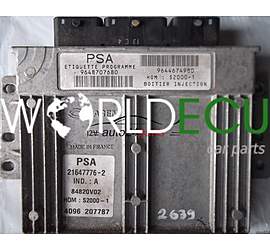 ECU ENGINE CONTROLLER CITROEN XSARA 1.8 9644674980 PSA 9648707680 21647776-2 84820V02
