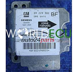 ECU AIRBAG OPEL ASTRA G ZAFIRA A 09229302 BF, 09 229 302 BF, 9195635, 6237112, 62 37 112, SIEMENS 1923594 5WK42925 , 5WK4 2925