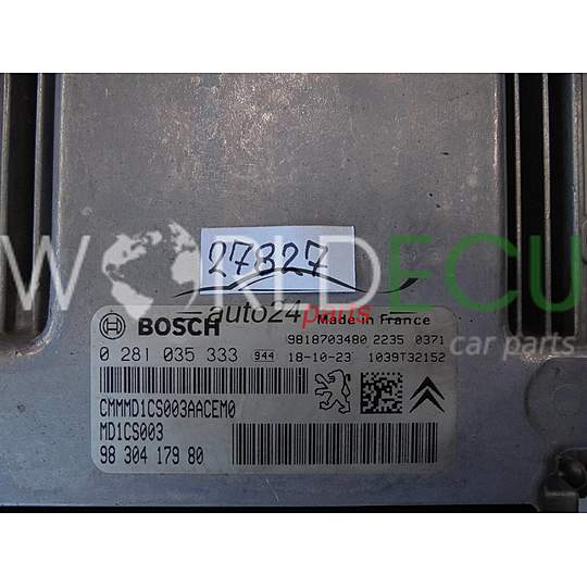 ECU Engine control unit PEUGEOT 0281035333 9830417980