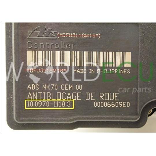 Abs pompa centralina CITROEN PEUGEOT 9652182680, ATE 10.0207-0016.4, 10020700164, 10.0970-1118.3, 10097011183