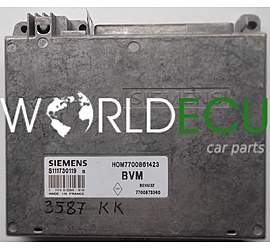 CALCULATEUR MOTEUR RENAULT CLIO 1.2 SIEMENS S111730119 B, 111730119, HOM7700861423, 7700861423, 7700873360