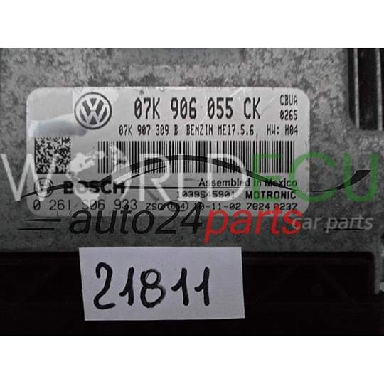 Calculateur Moteur VW VOLKSWAGEN 2.5 L BOSCH 0 261 S06 933, 0261S06933, 07K 906 055 CK, 07K906055CK, ME17.5.6