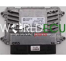 MOTORSTEUERGERÄT ECU STEUERGERÄT CHEVROLET CRUZE GM 25186182 AA37, CONTINENTAL 5WY1J19B, 96964295