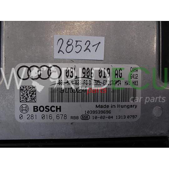 ECU Engine control unit AUDI 0281016678 03L906019AG EDC17CP14