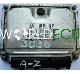 CENTRALINA MOTORE VW VOLKSWAGEN POLO 1.4 MPI 030906032CF, 030 906 032 CF, BOSCH 0261207177, 0 261 207 177, BENZIN ME7.5.10 3621 26SA7188