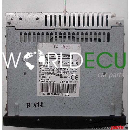 RADIO CD CLARION RD3-01 PEUGEOT 96 488 011 XT / 96488011XT / PU-2471A(G) / PU2471A(G)