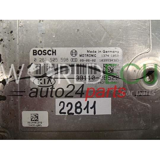 Centralina do motore KIA HYUNDAI BOSCH 0 261 S05 598, 0261S05598, 39110-2B522, 391102B522